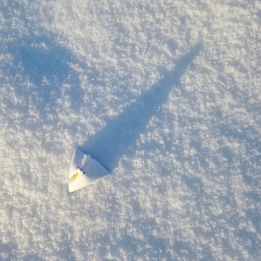 Albina snežna kura v snegu